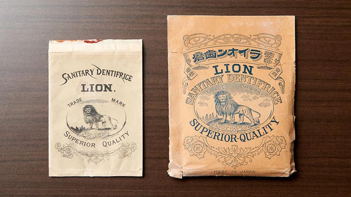 獅子印ライオン歯磨のパッケージデザイン
