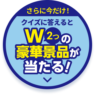 さらに今だけ!クイズに答えると2つの豪華景品が当たる!