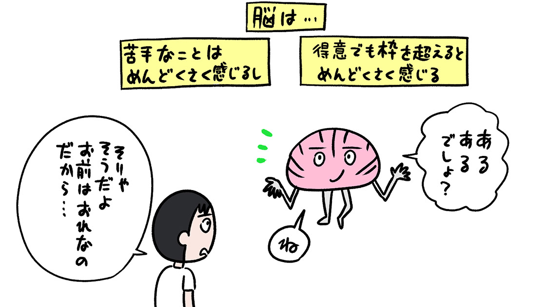 脳が不得意なことをめんどくさいと感じるイメージイラスト